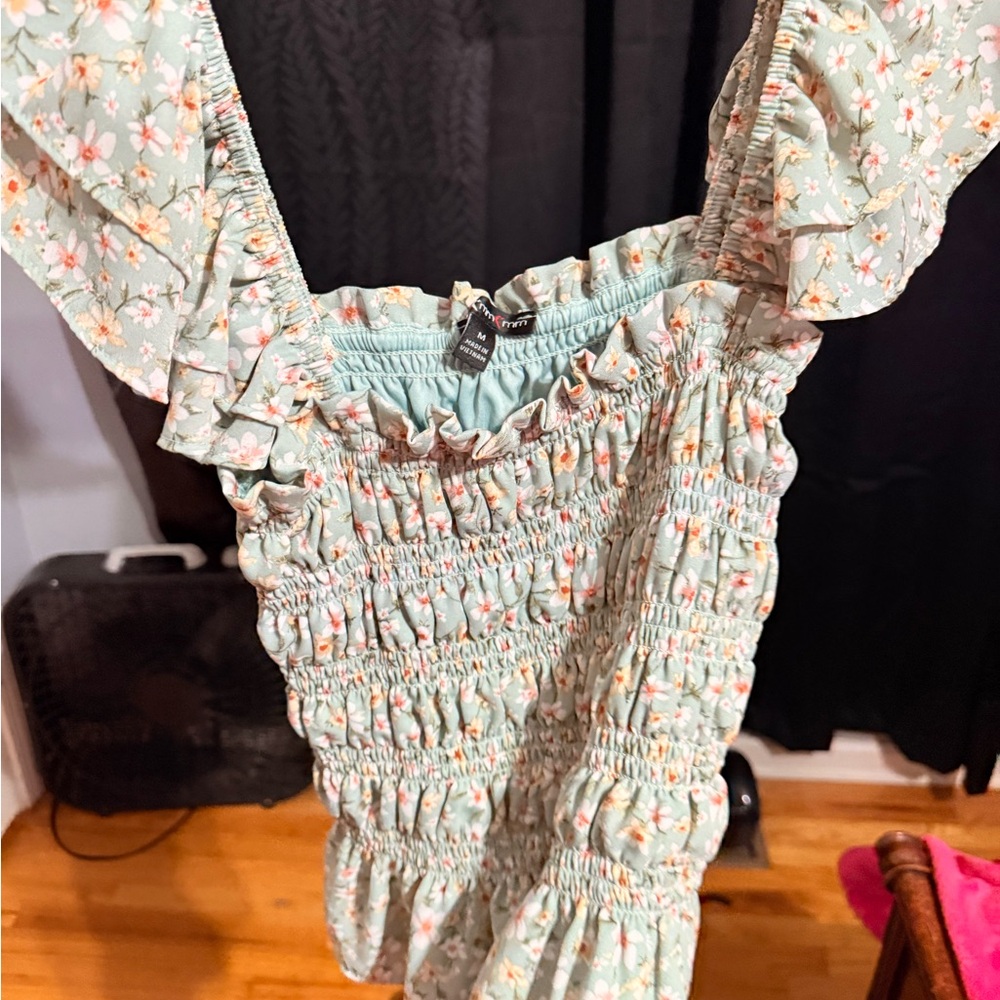 Floral Ruffle Smocked Dress